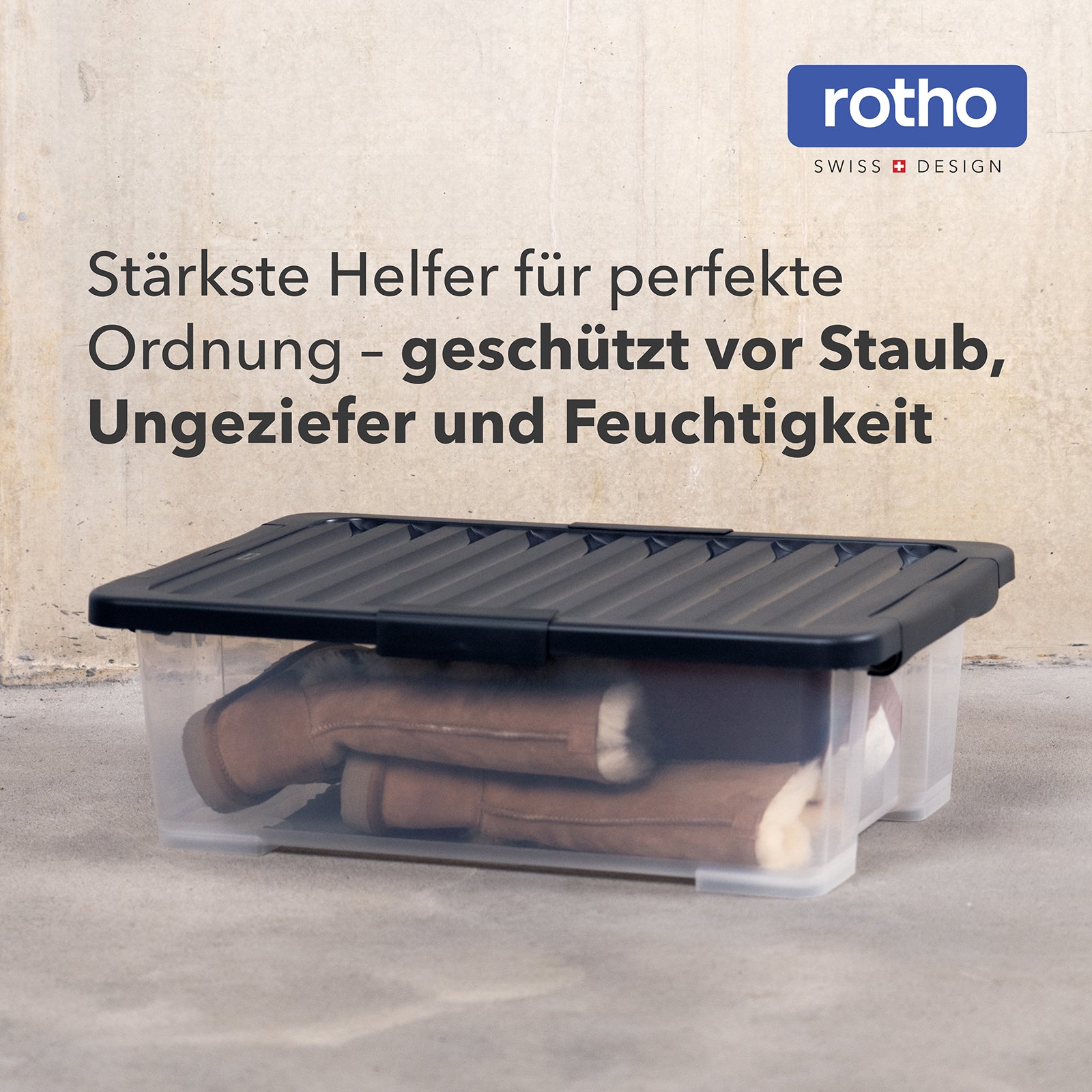 rotho-core-pro-boxen-set-30-l-4-teilig-holzkohle-stapelbar image 2