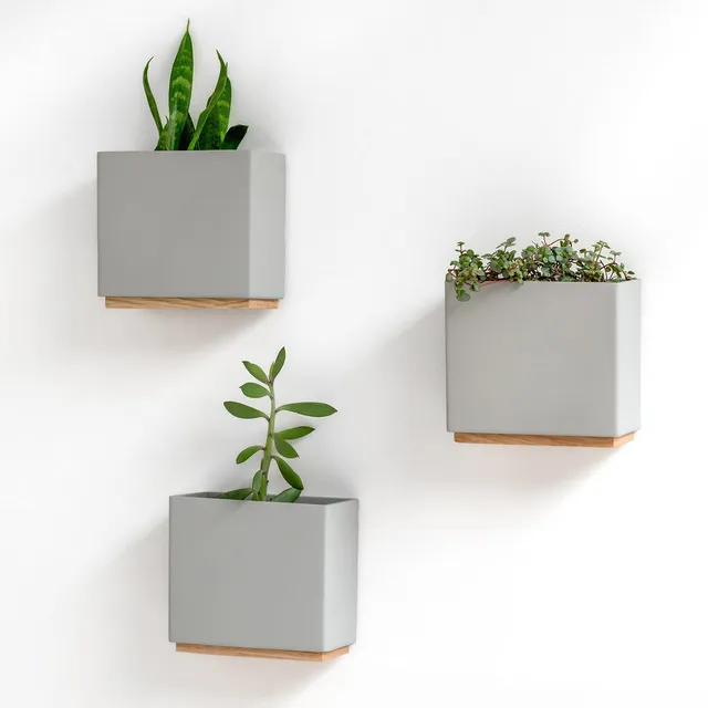 kazai-alma-wandvasen-3-teilig-grau-resin image 1