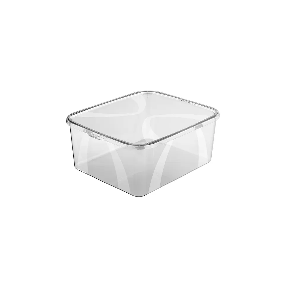 rotho-lona-box-19-l-mit-deckel-transparent-stapelbar image 1