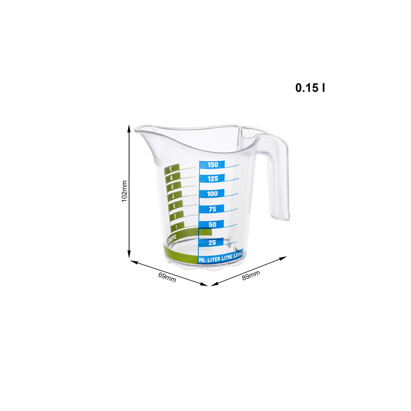 rotho-domino-messbecher-0-15l-transparent-skala image 3