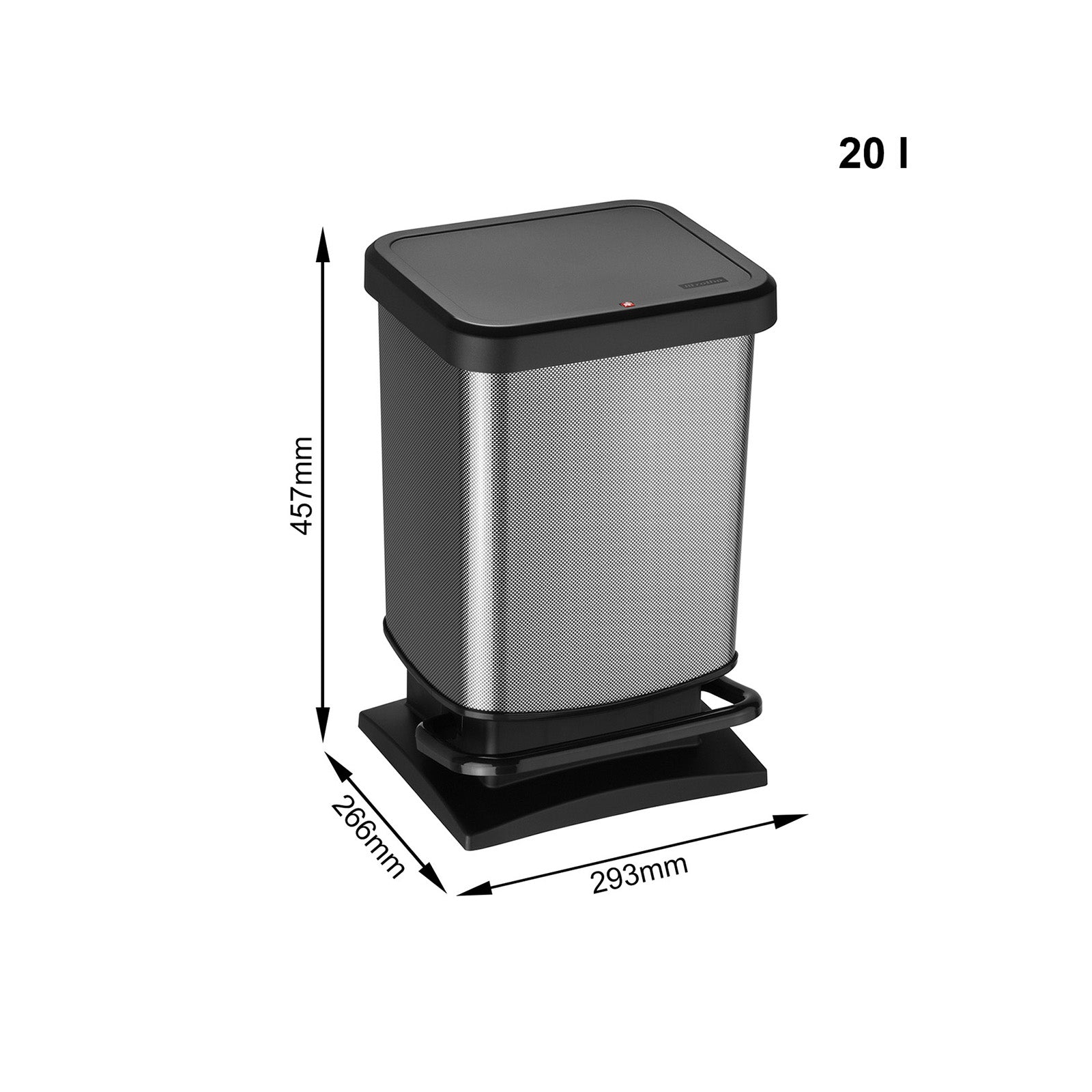rotho-paso-treteimer-set-20-l-40-l-silber-metallic image 8