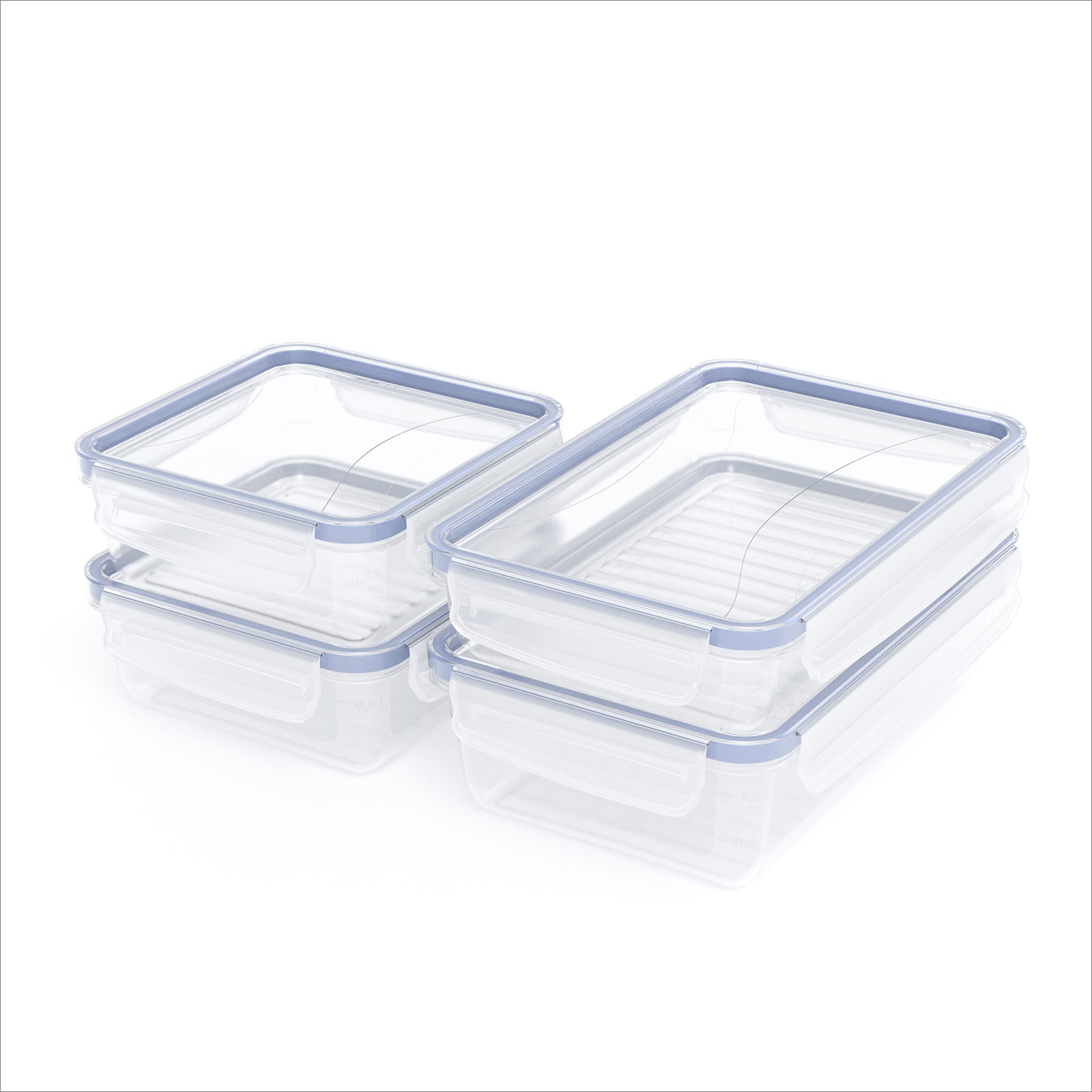 rotho-clic-lock-frischhaltedosen-4er-set-horizon-blue-luftdicht image 1