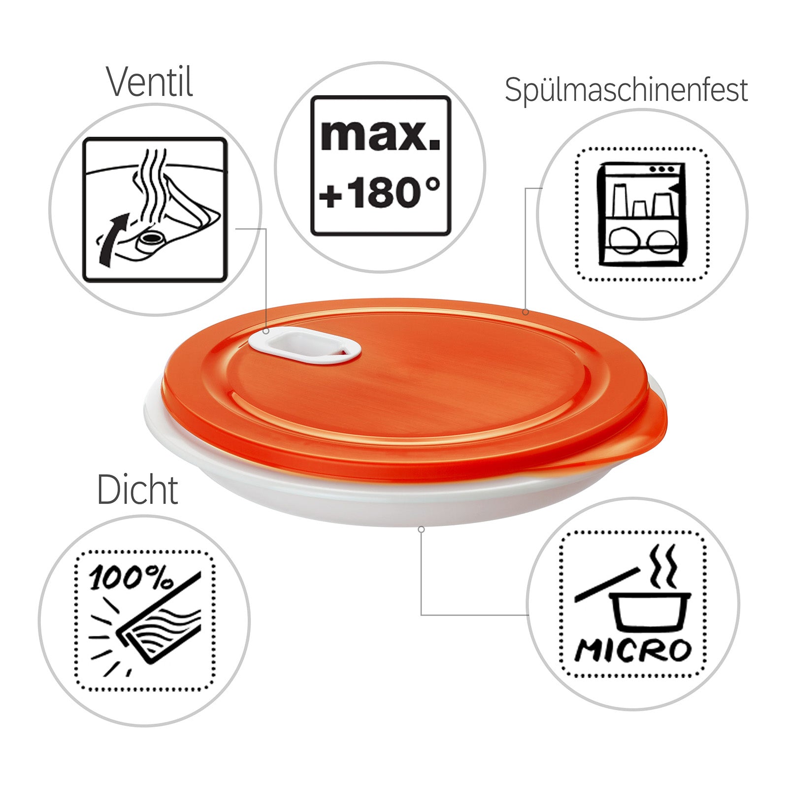 rotho-clever-mikrowellenteller-xl-1-2-l-rot-mit-deckel image 3