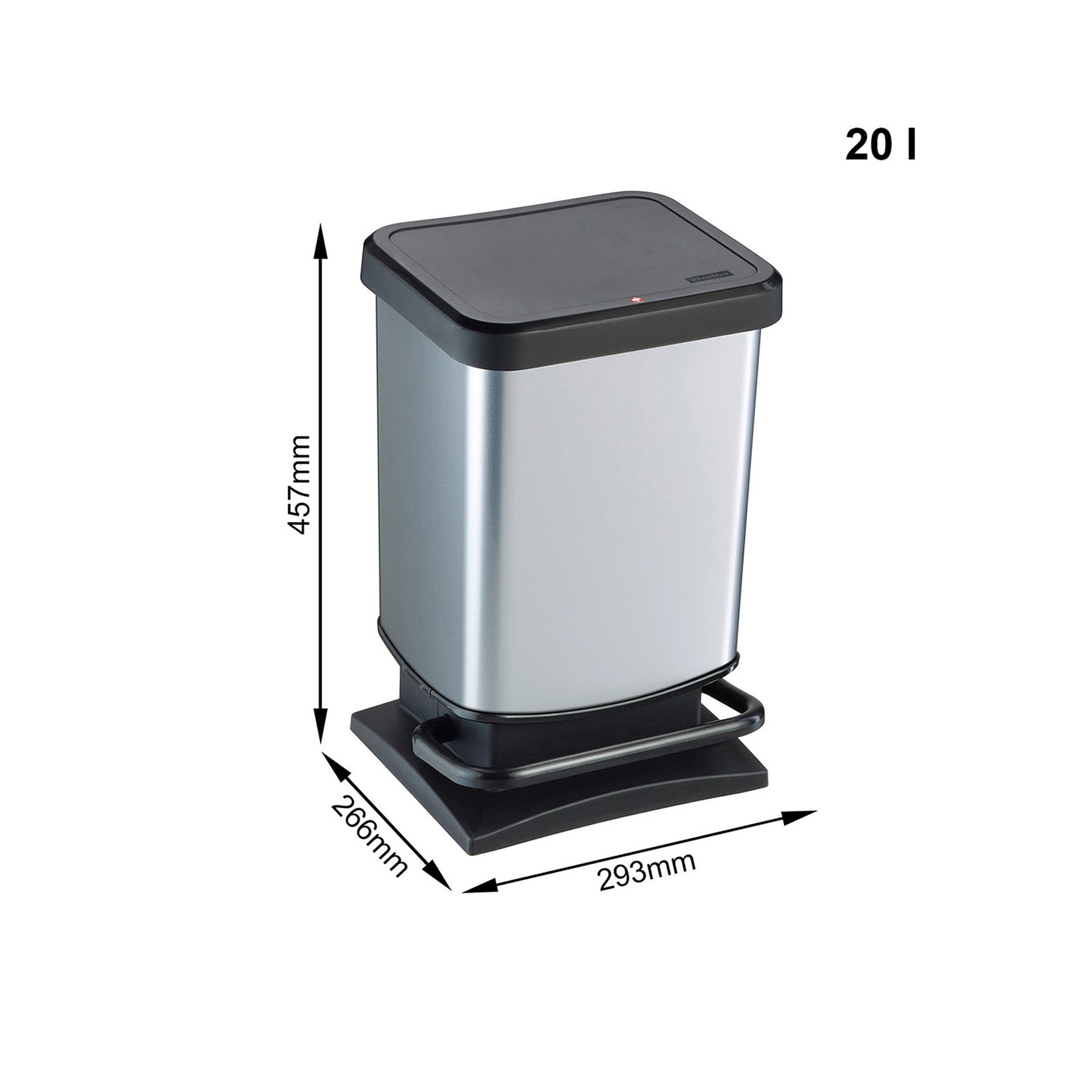 rotho-paso-treteimer-set-20-l-40-l-silber-metallic image 7