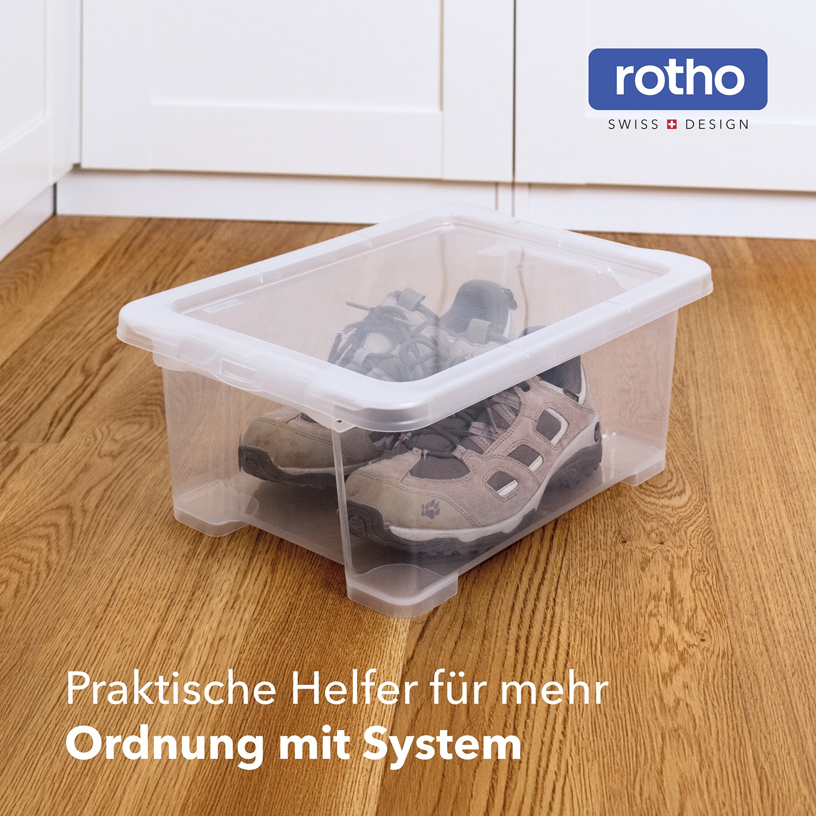 rotho-core-basic-aufbewahrungsbox-11-l-4er-set-transparent image 2