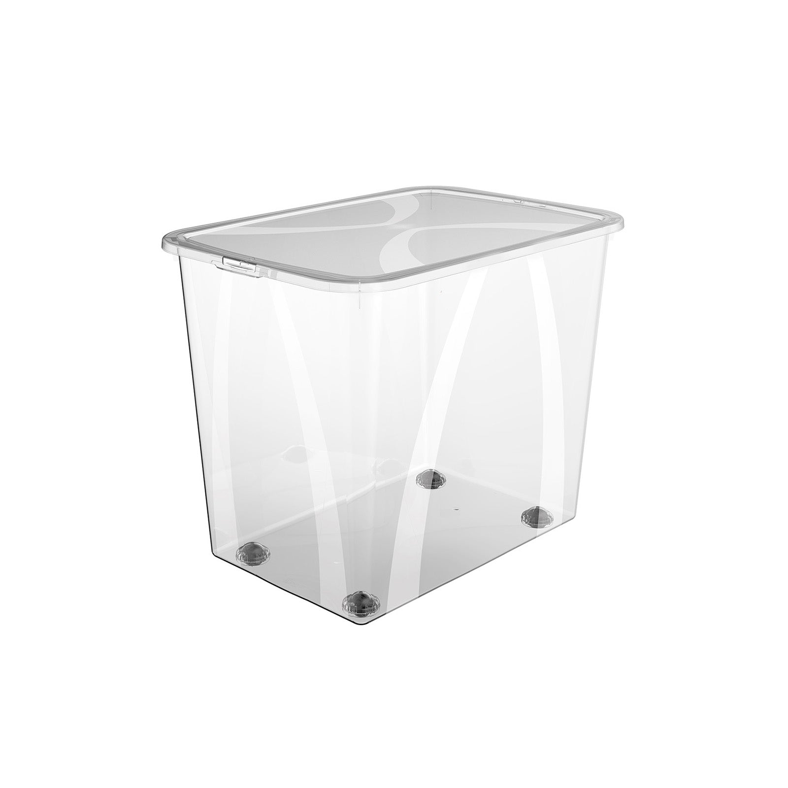 rotho-lona-box-70l-mit-deckel-aufbewahrungsbox-transparent-stapelbar image 1