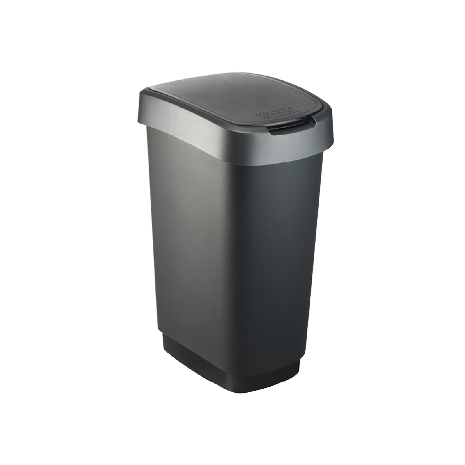 rotho-twist-m-lleimer-50-l-swingeimer-dunkelsilber-eckig image 1