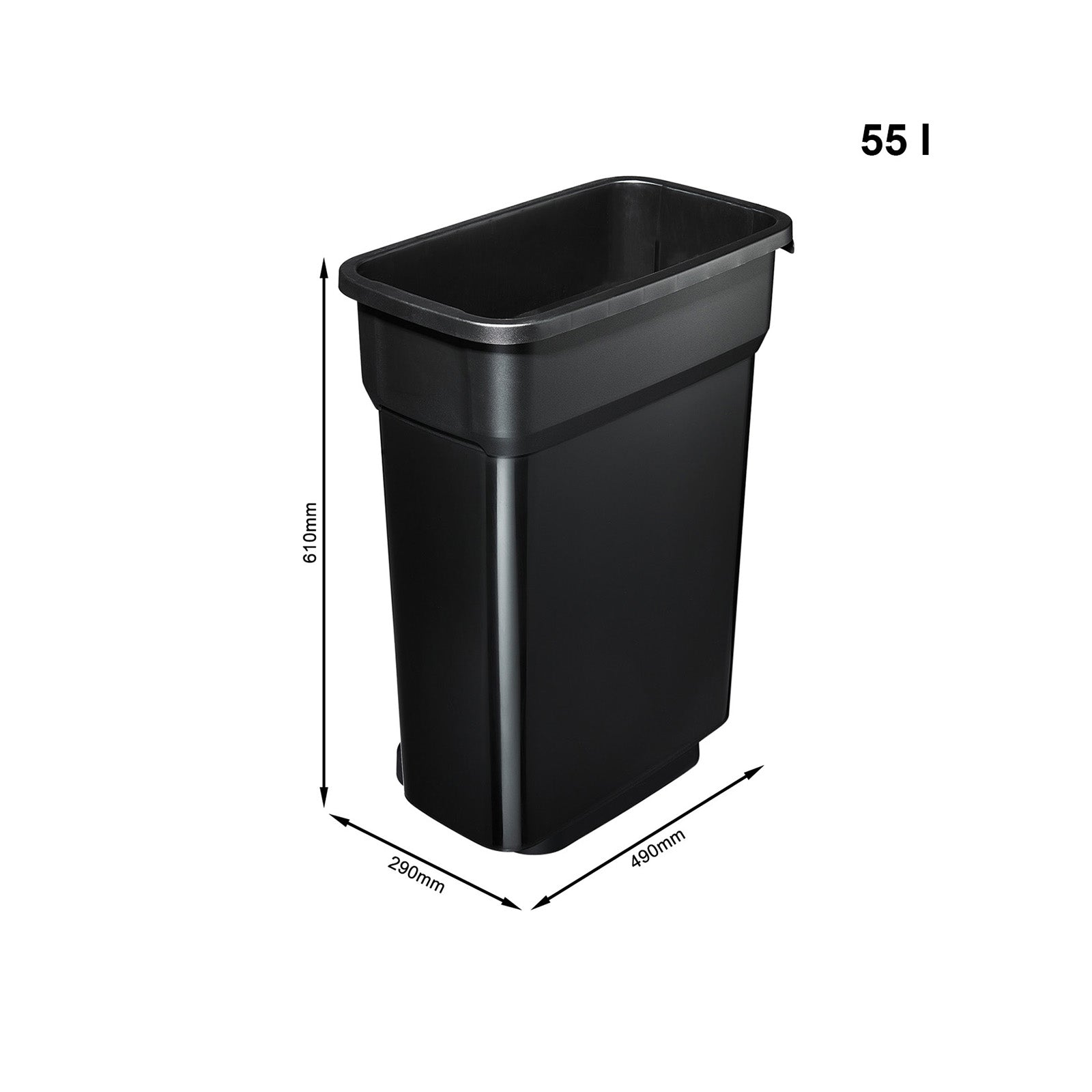 rotho-selecto-basic-55l-m-lleimer-schwarz-abfalltrennung image 3