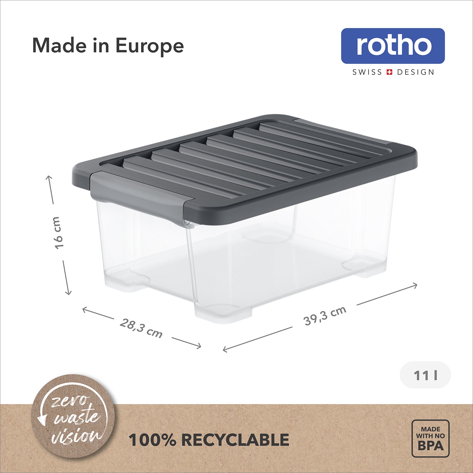 rotho-core-pro-boxen-11l-4er-set-schwarz-mit-dichtung image 3