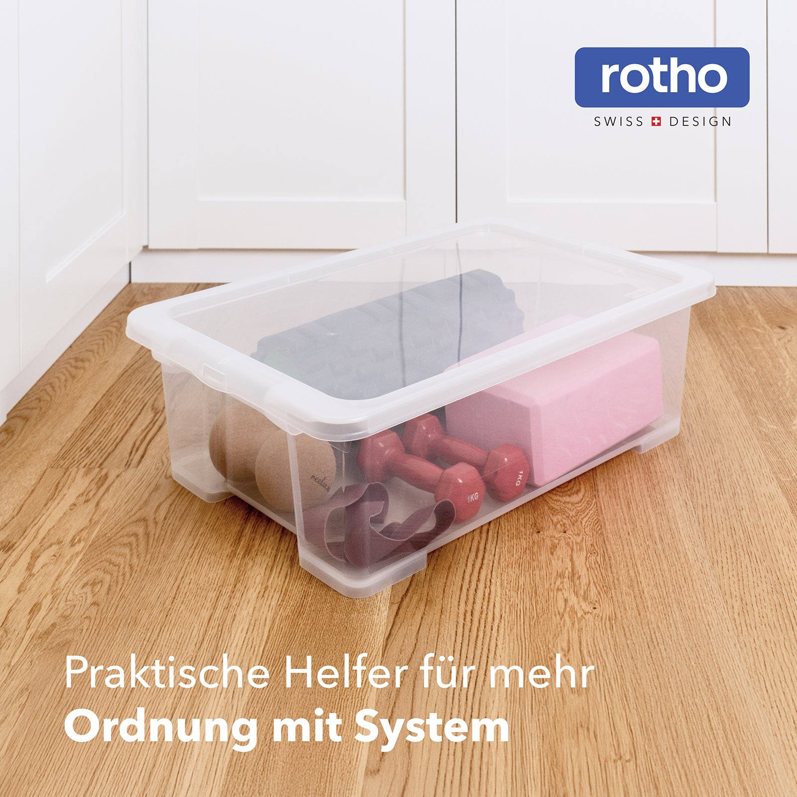 rotho-core-basic-box-30l-transparent-4er-set-mit-deckel image 2