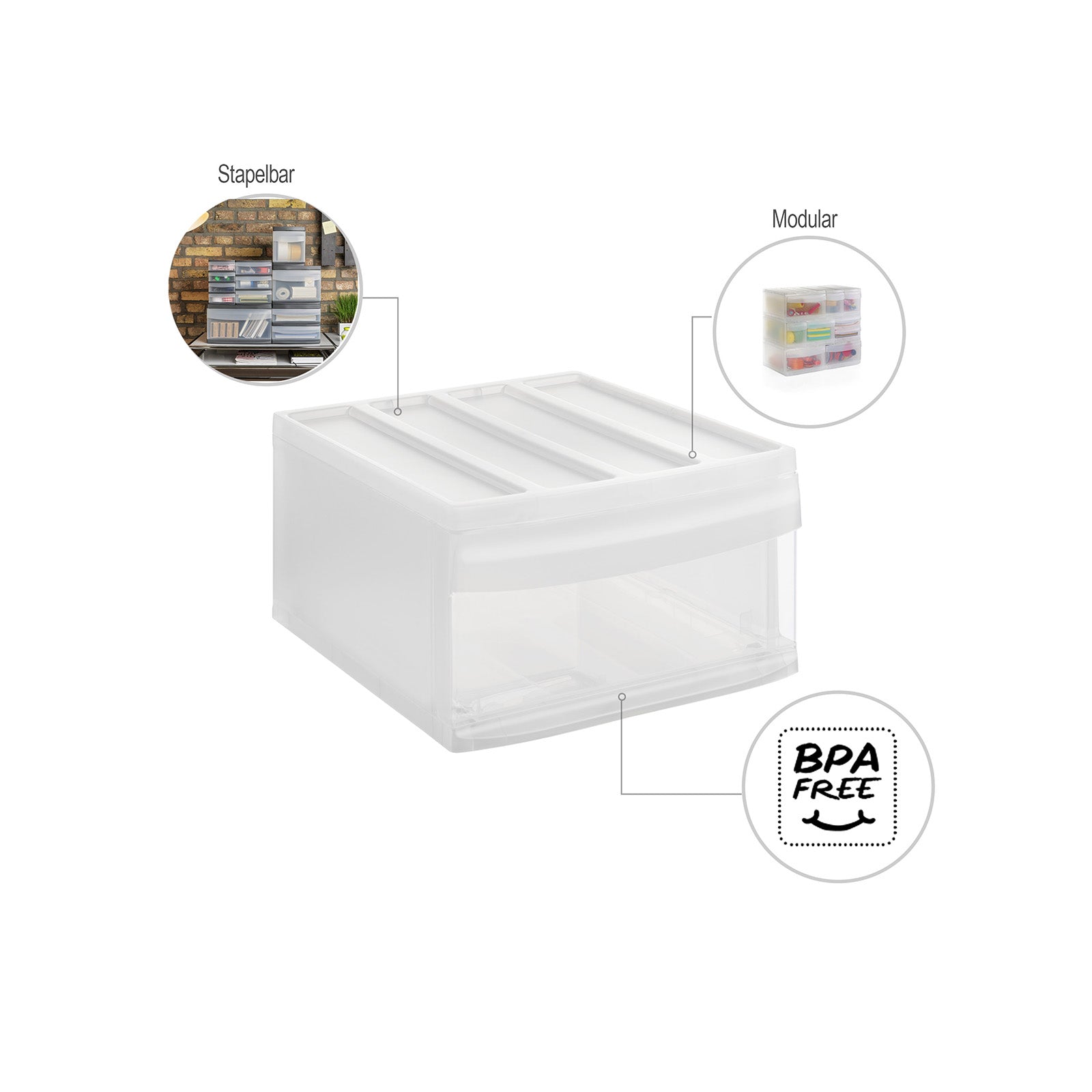 rotho-systemix-schubladenbox-l-organizer-transparent-stapelbar image 7