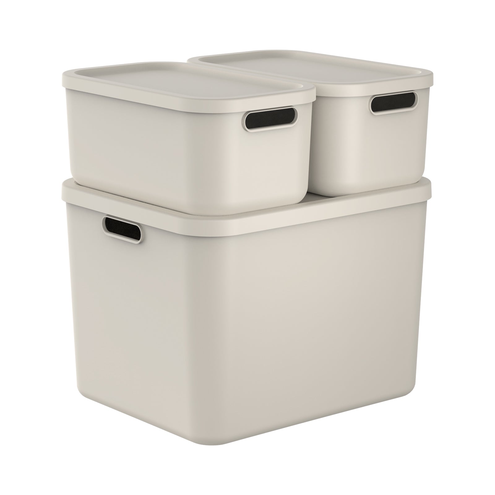 rotho-albula-light-aufbewahrungsbox-set-anthrazit-55l-12l image 1