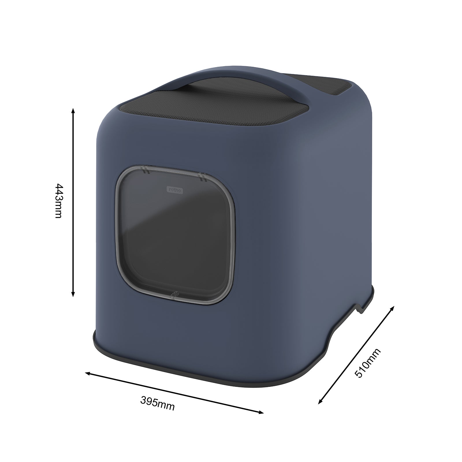 rotho-bea-splashguard-pro-katzentoilette-navy-blue-mit-haube image 3
