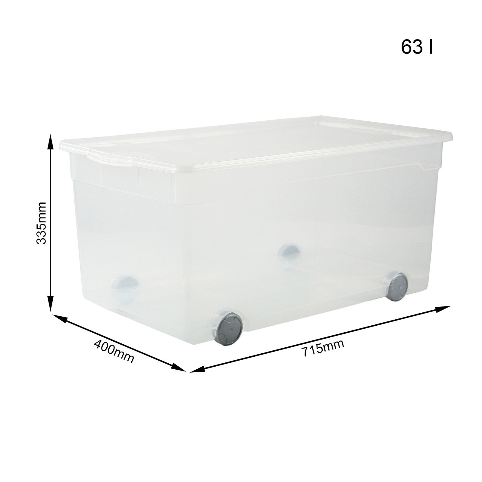 rotho-clear-aufbewahrungsbox-mit-rollen-63-l-transparent image 3