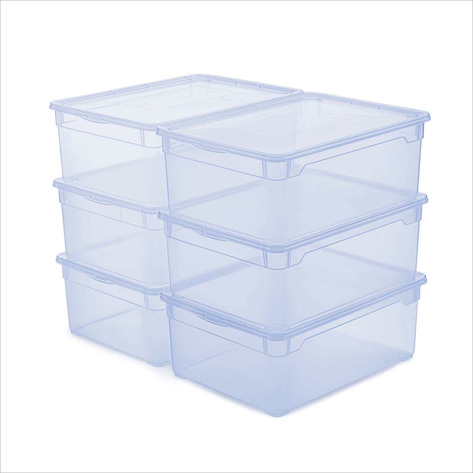 rotho-clear-aufbewahrungsbox-10-l-6er-set-blau-transparent image 1