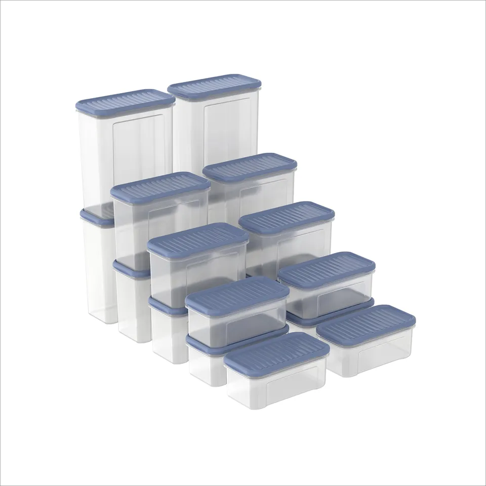 rotho-domino-vorratsdosen-set-18-tlg-horizon-blue image 1