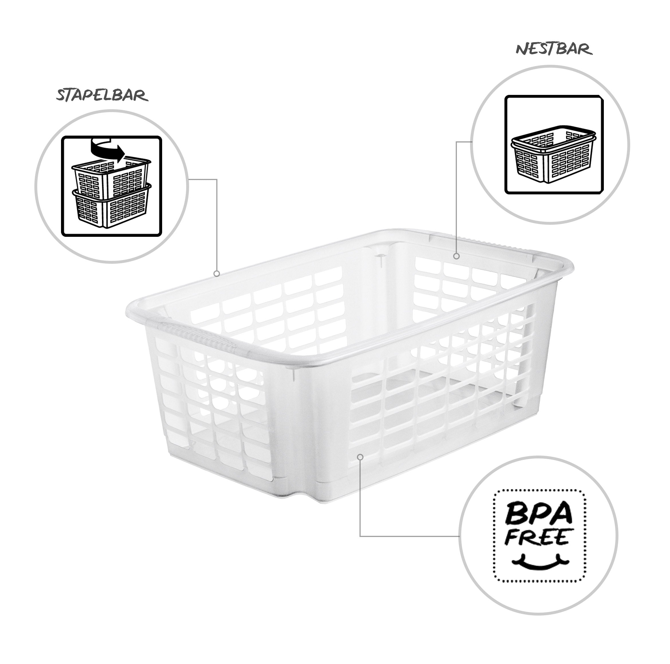 rotho-reverso-stapelkorb-18-l-transparent-stapelbar image 5