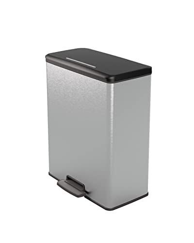 curver-decobin-m-lleimer-65l-silber-metallic-treteimer-edelstahloptik image 8