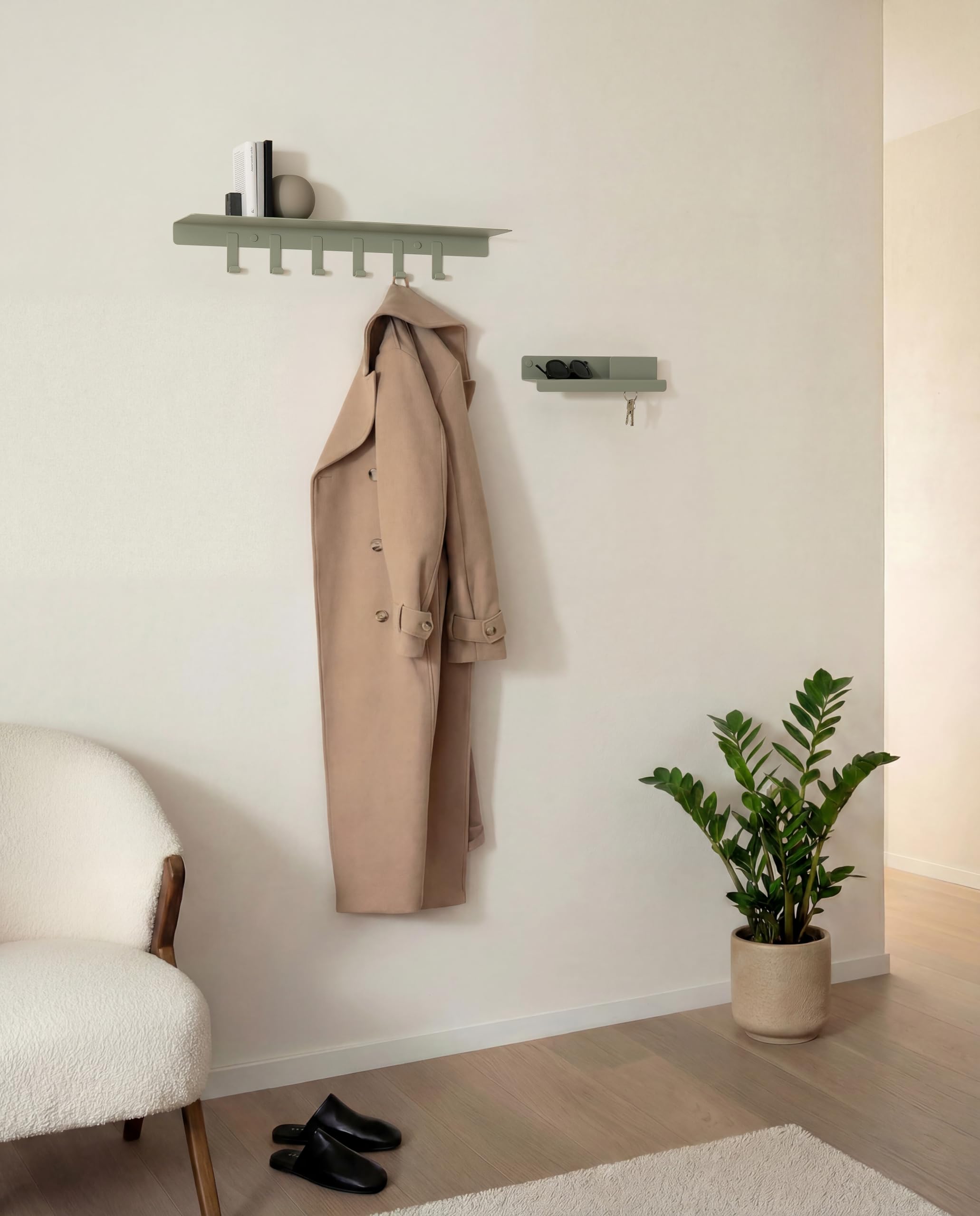kazai-holmsen-wandgarderobe-metall-olivegr-n-mit-ablage image 5