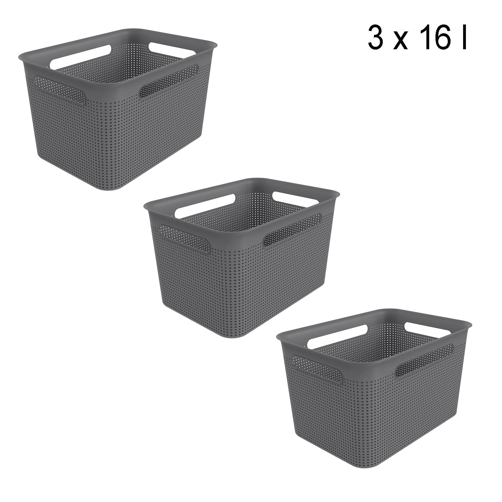 rotho-brisen-box-16-l-3er-set-anthrazit-stapelbar-eckig image 3