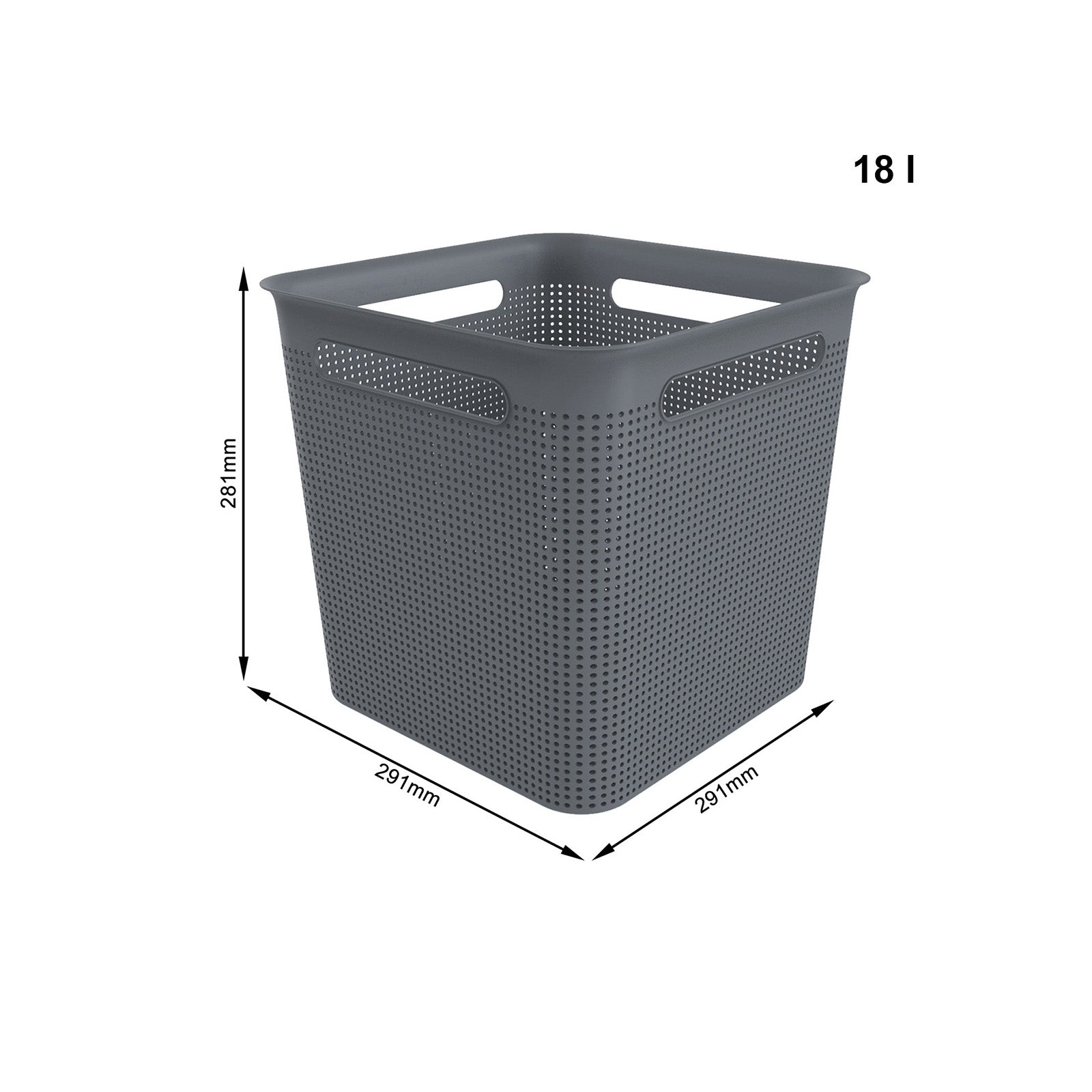rotho-brisen-box-quadratisch-18-l-anthrazit-ohne-deckel image 2