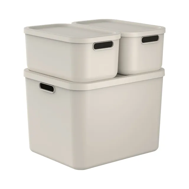 rotho-albula-light-aufbewahrungsbox-set-anthrazit-55l-12l image 1