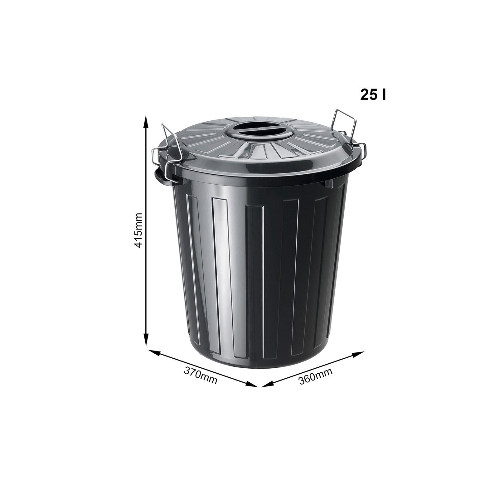 rotho-basic-universal-tonne-25-l-m-lleimer-schwarz-retro image 3