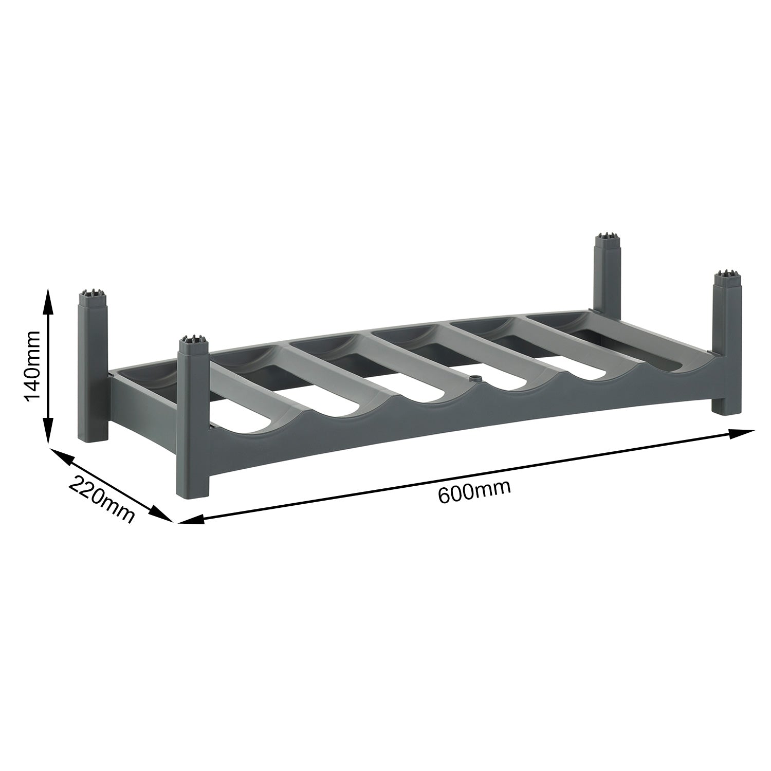 rotho-vario-flaschenregal-6-flaschen-anthrazit-stapelbar image 2
