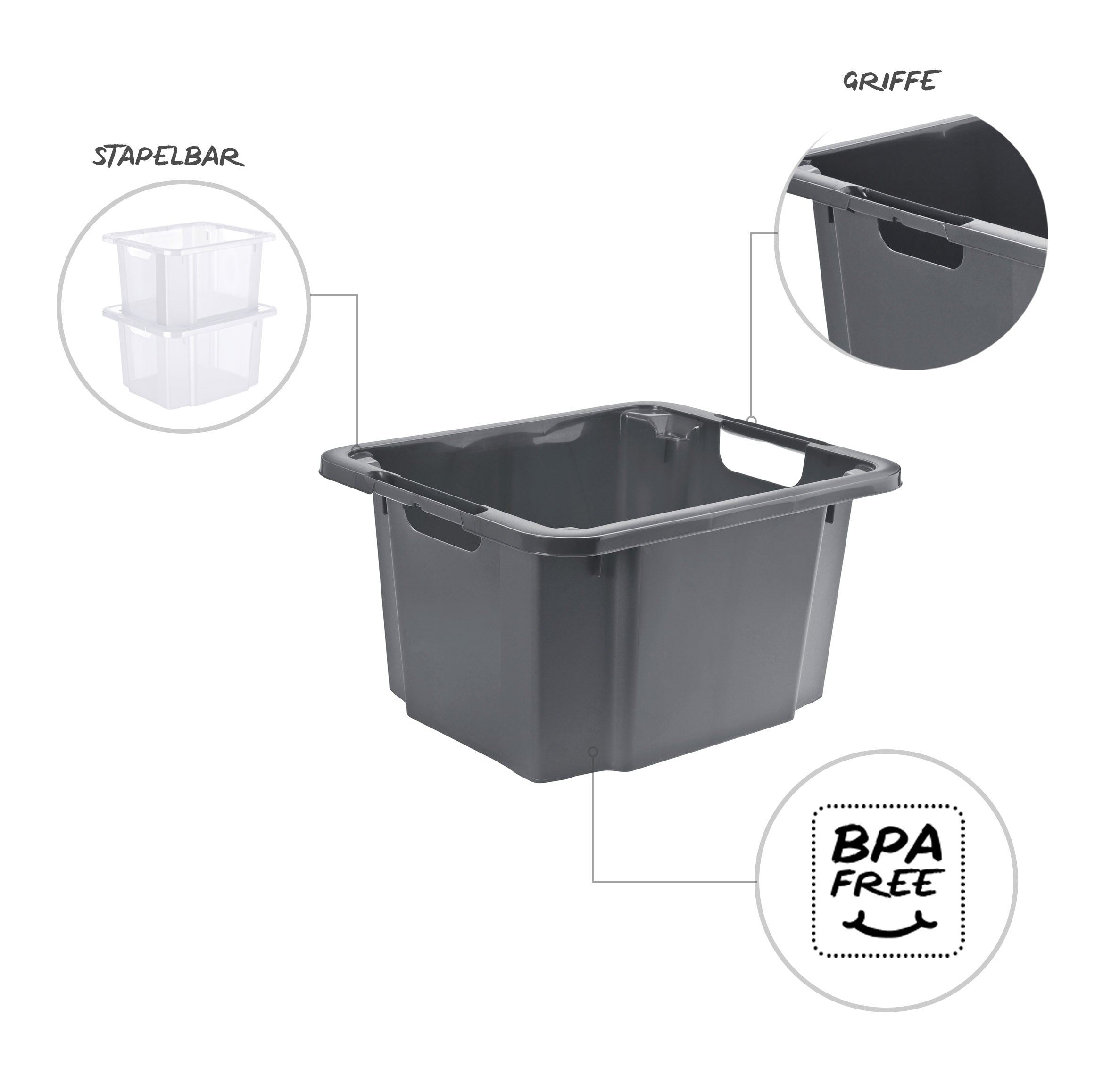 rotho-reverso-drehstapelbox-26-l-stapelbox-transparent-stapelbar image 5