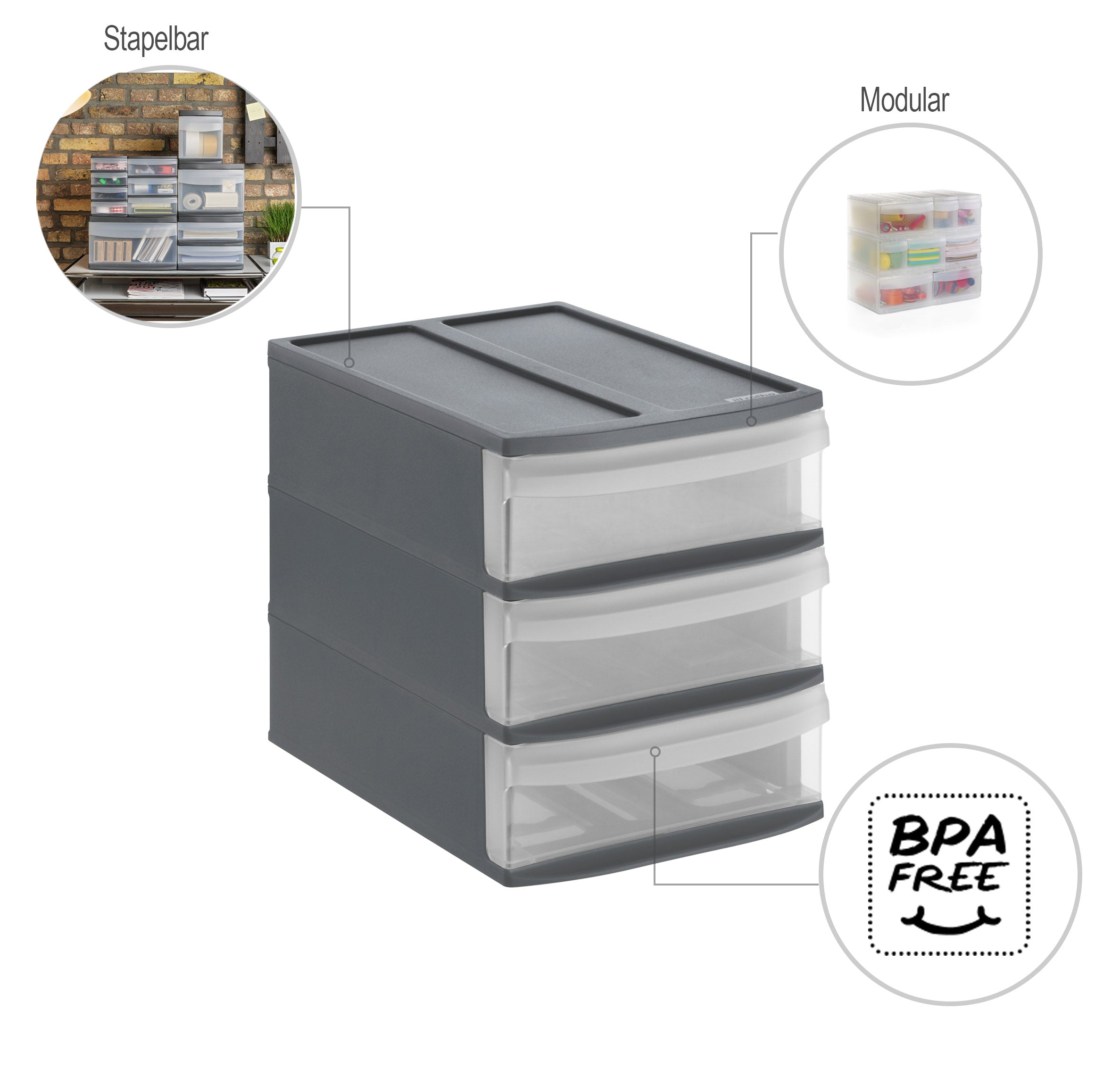 rotho-systemix-tower-s-schubladenbox-transparent-stapelbar image 8