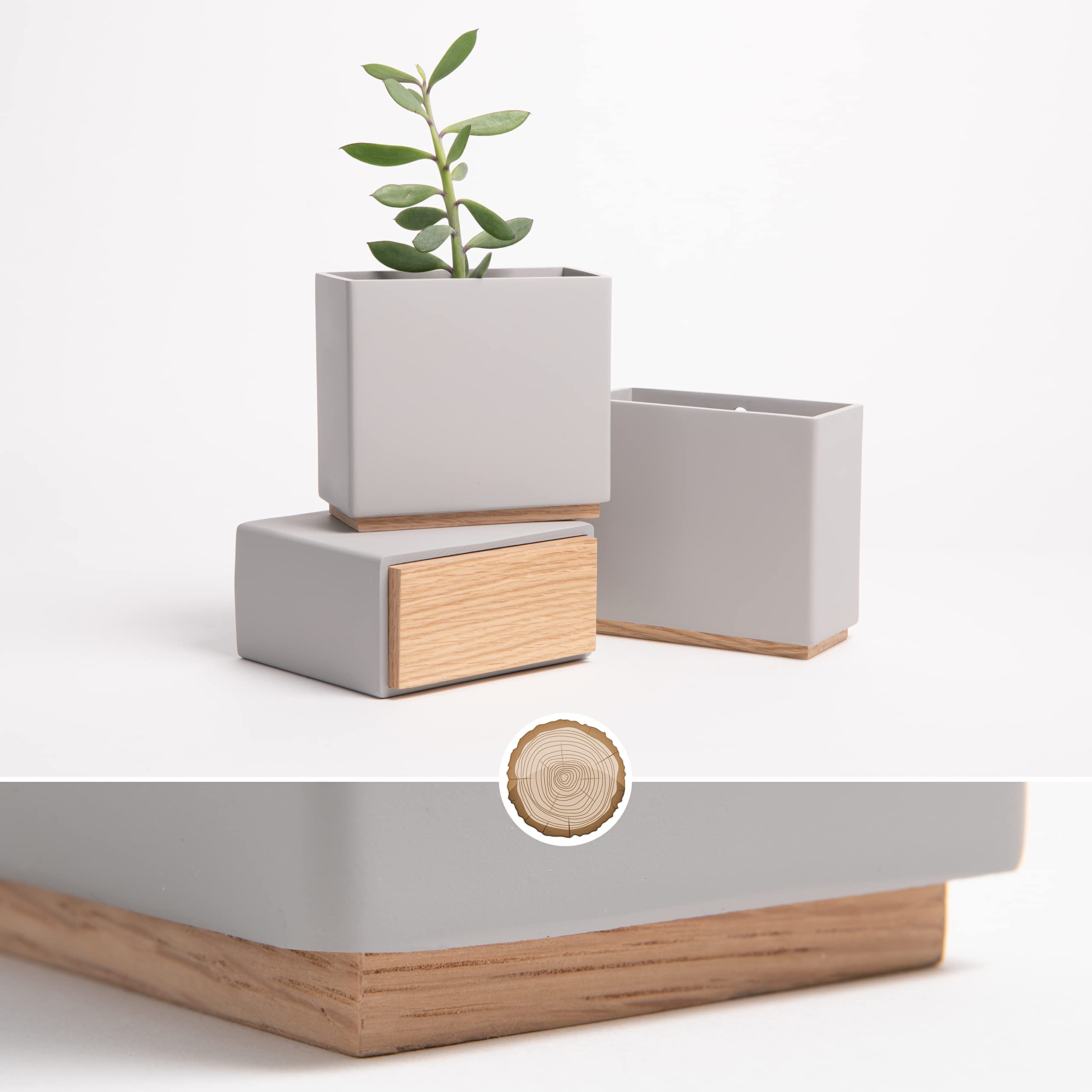 kazai-alma-wandvasen-3-teilig-grau-resin image 2