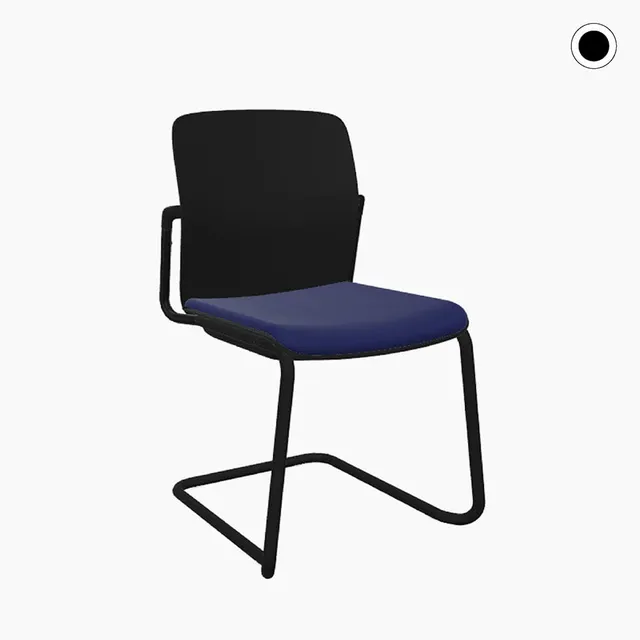 lento-light-2-0-freischwinger-stapelstuhl-sitzpad-schwarz image 1