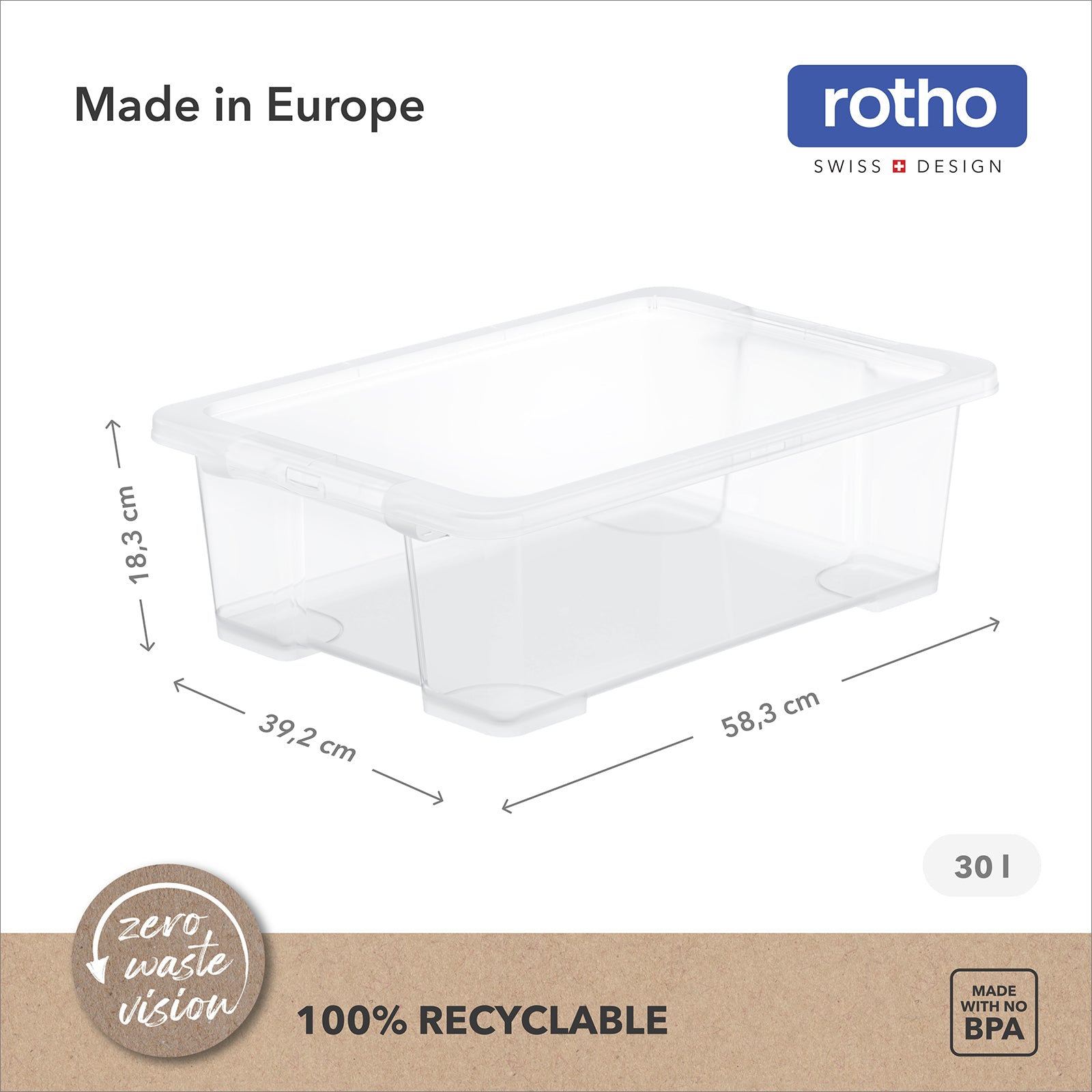 rotho-core-basic-box-30l-transparent-4er-set-mit-deckel image 3