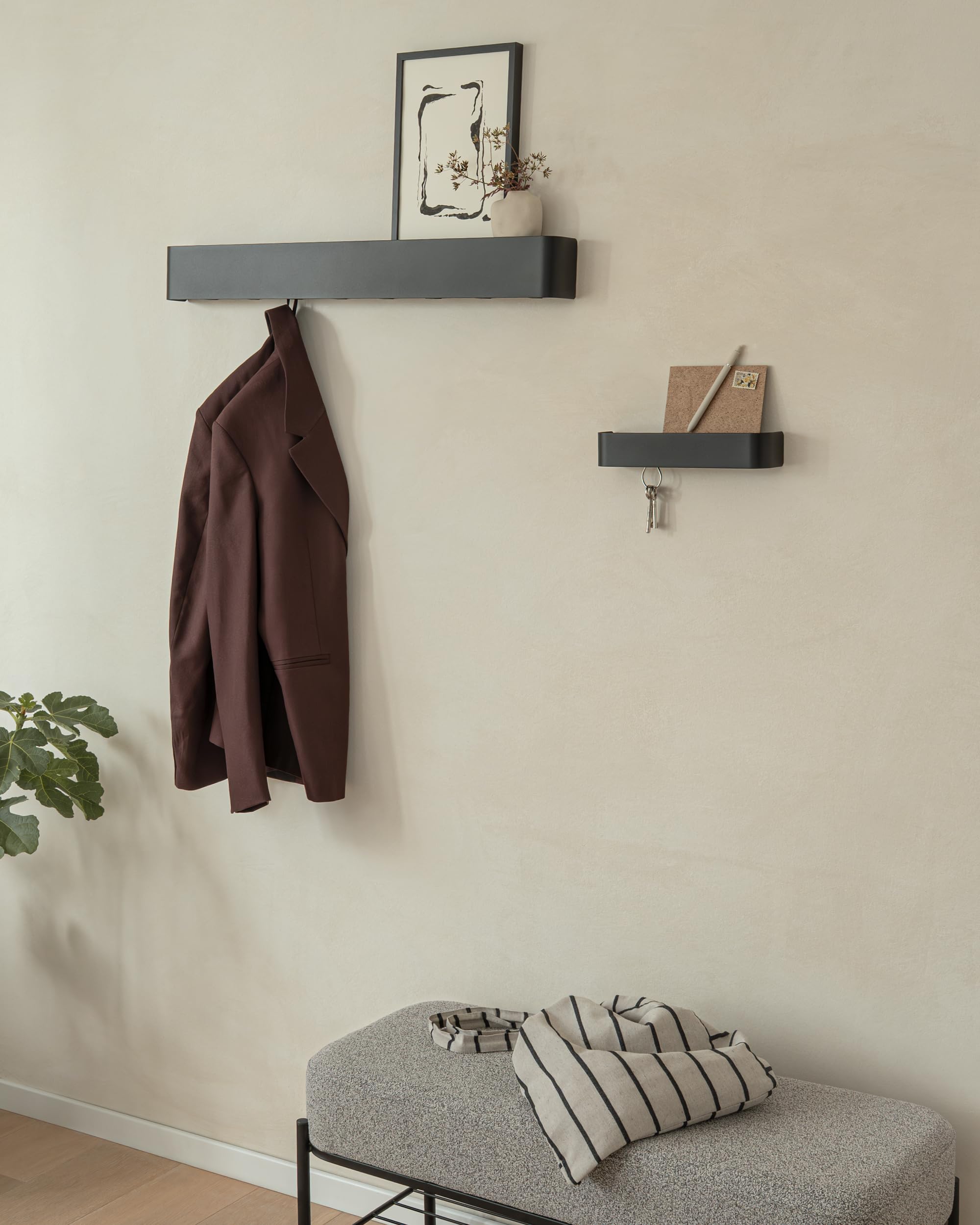kazai-tone-wandgarderobe-8-haken-schwarz-metall image 4