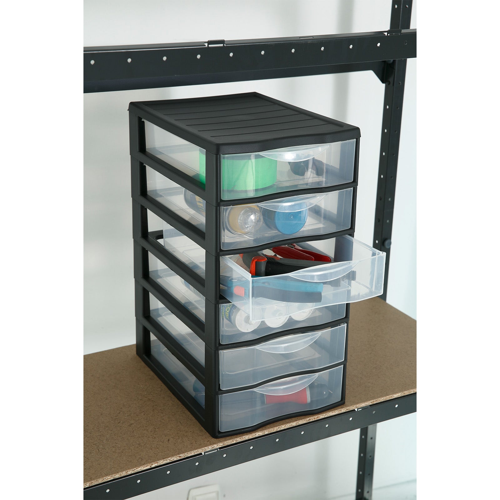 rotho-orgamix-box-6-sch-be-schubladenbox-transparent-schwarz image 2