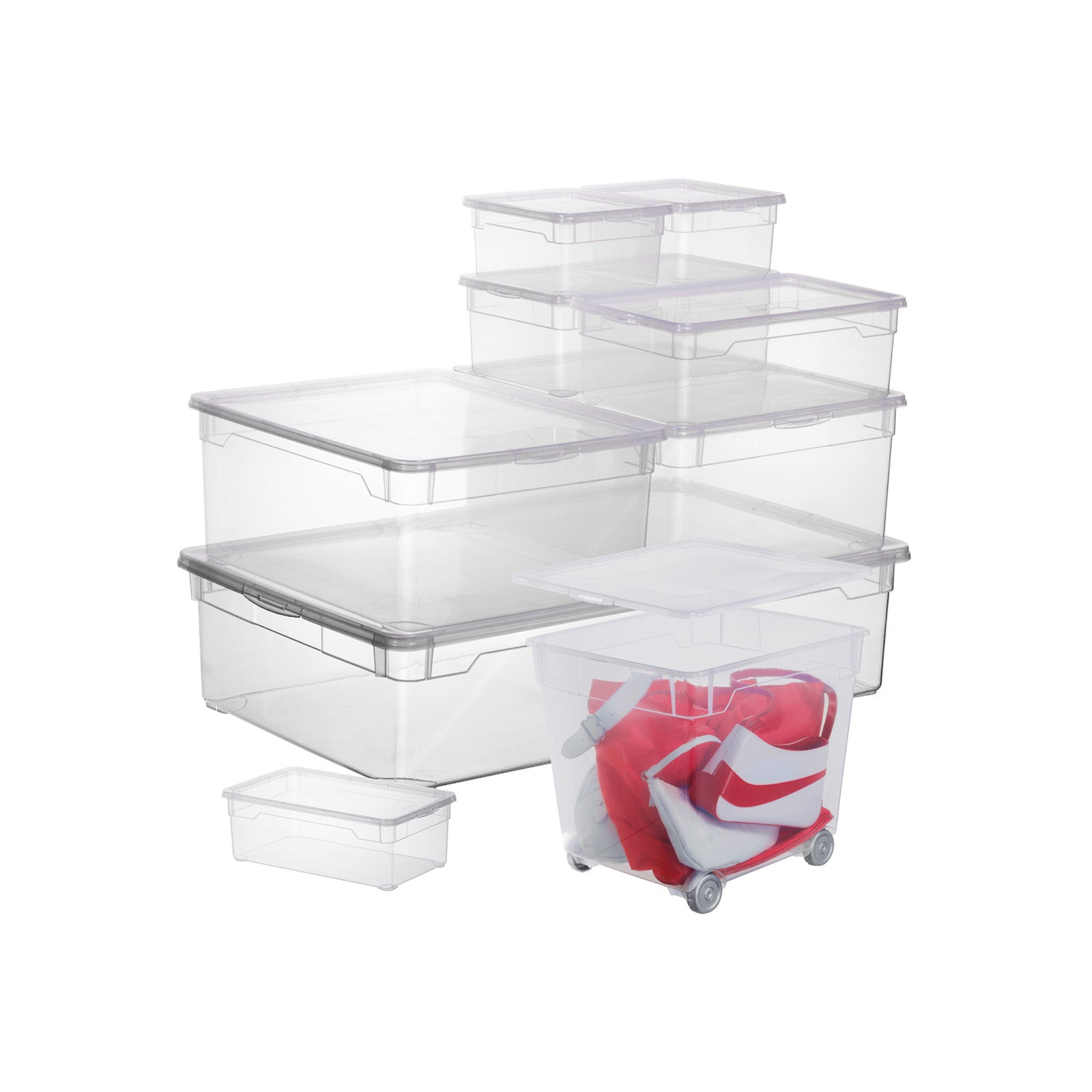rotho-clear-aufbewahrungsbox-31-l-transparent-mit-deckel-stapelbar image 5