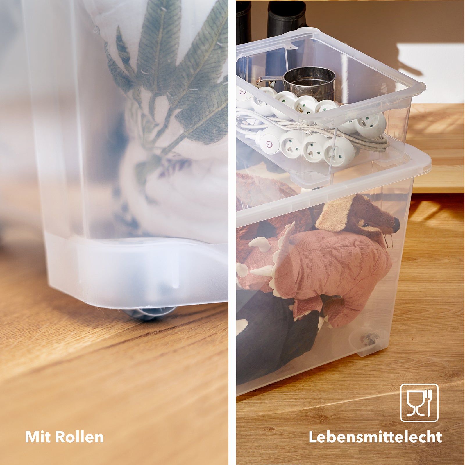 rotho-core-basic-box-65l-aufbewahrungsbox-4er-set-transparent image 4
