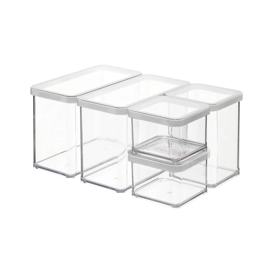 rotho-loft-vorratsdosen-5er-set-transparent-rot-aromadicht image 1
