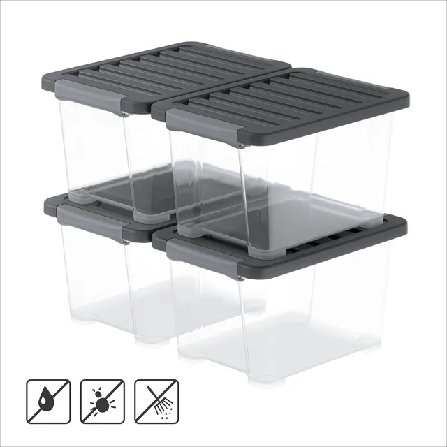 rotho-core-pro-box-15-l-4er-set-holzkohle-mit-dichtung image 1