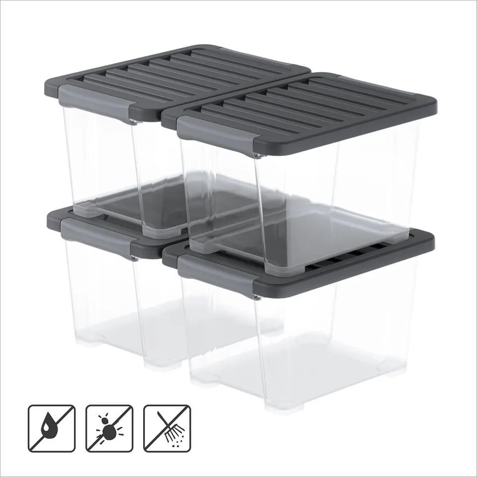 rotho-core-pro-box-15-l-4er-set-holzkohle-mit-dichtung image 1