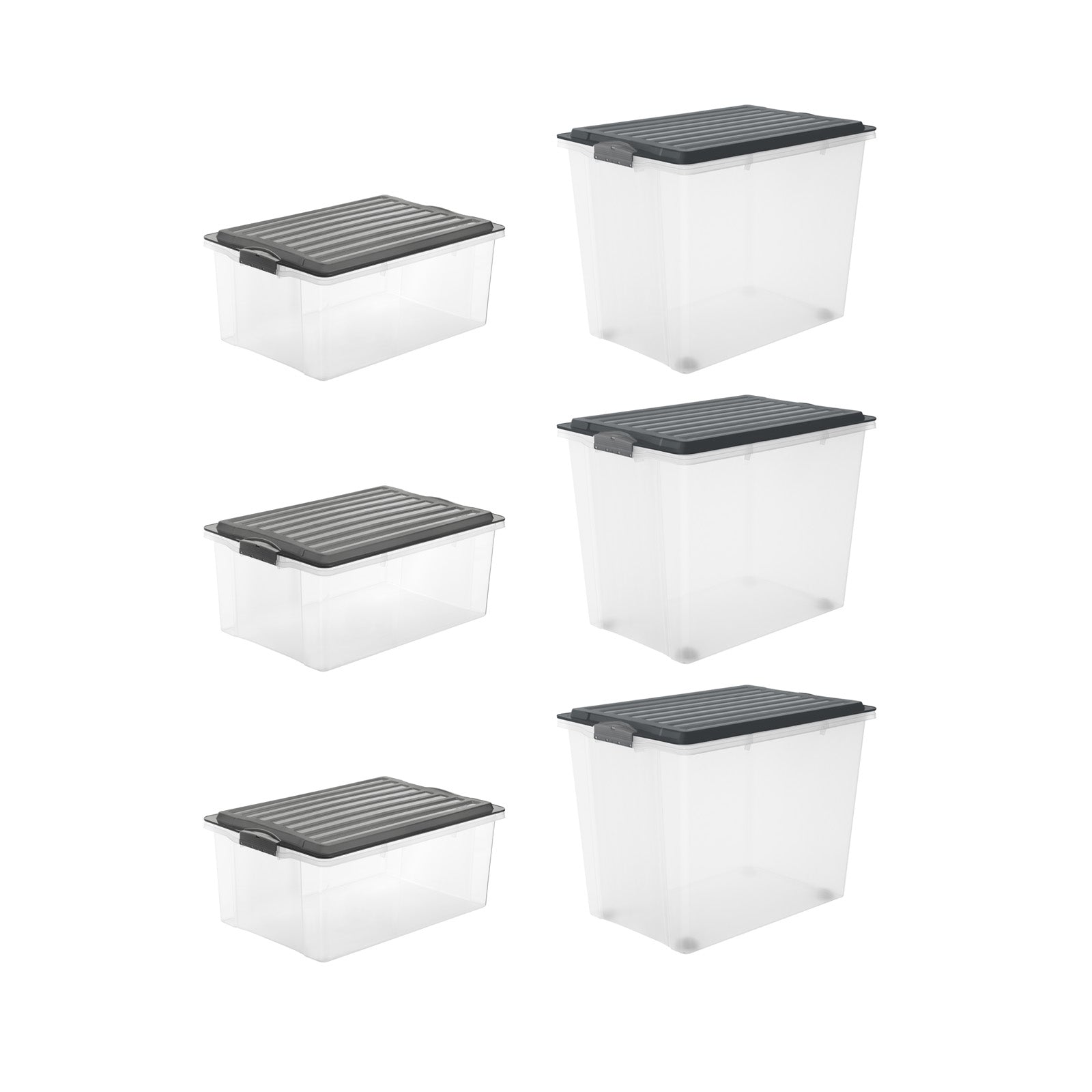 rotho-compact-aufbewahrungsbox-6er-set-38l-70l-schwarz image 1