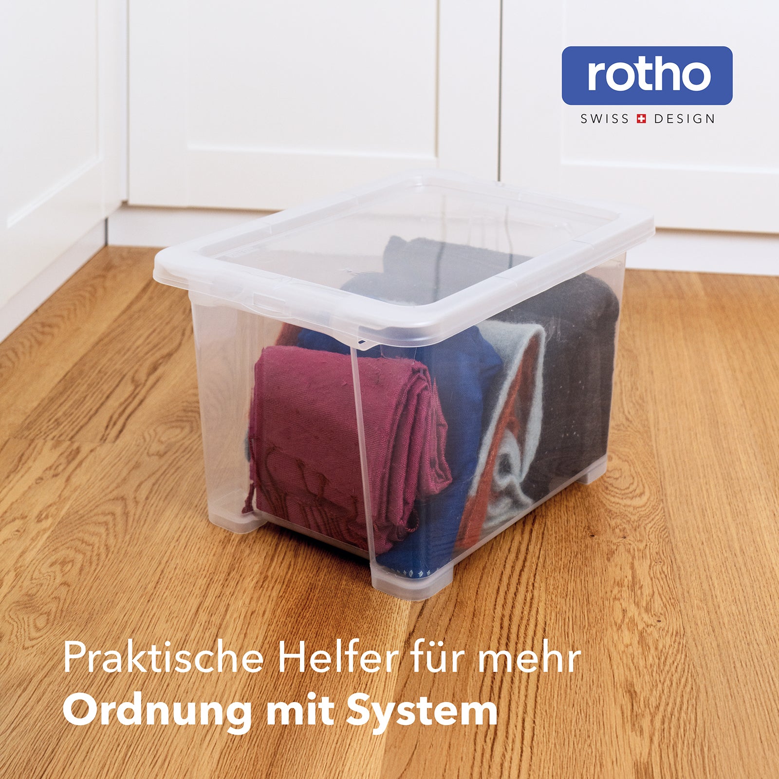 rotho-core-basic-box-15-l-transparent-4er-set-mit-deckel image 2
