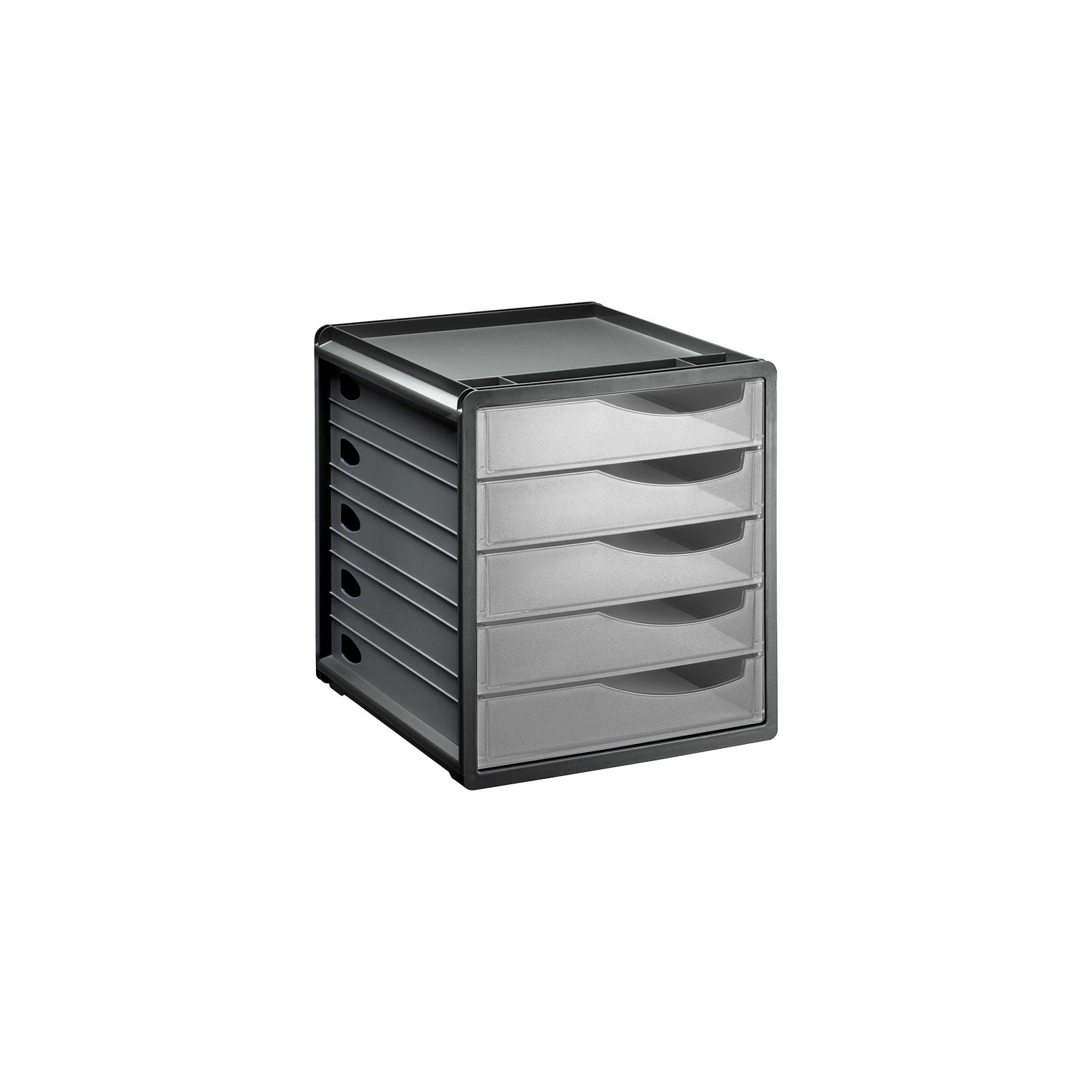 rotho-space-schubladenbox-5-sch-be-din-a4-gr-n-transparent image 1