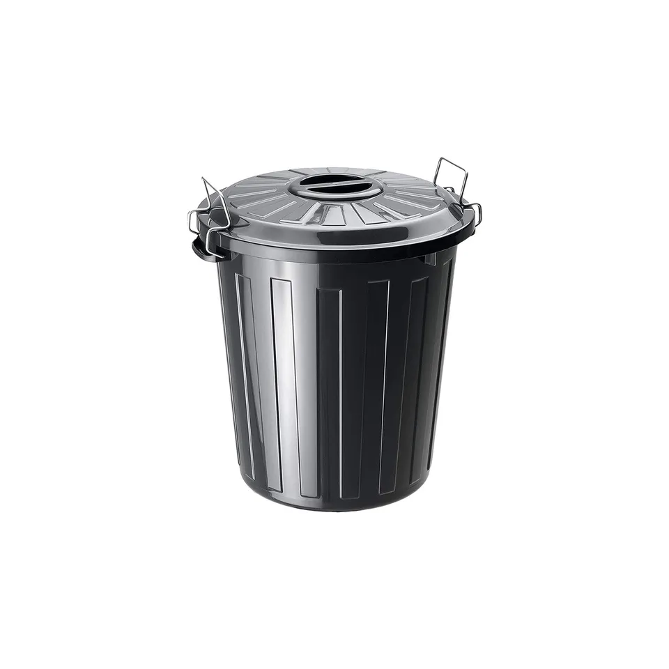 rotho-basic-universal-tonne-25-l-m-lleimer-schwarz-retro image 1