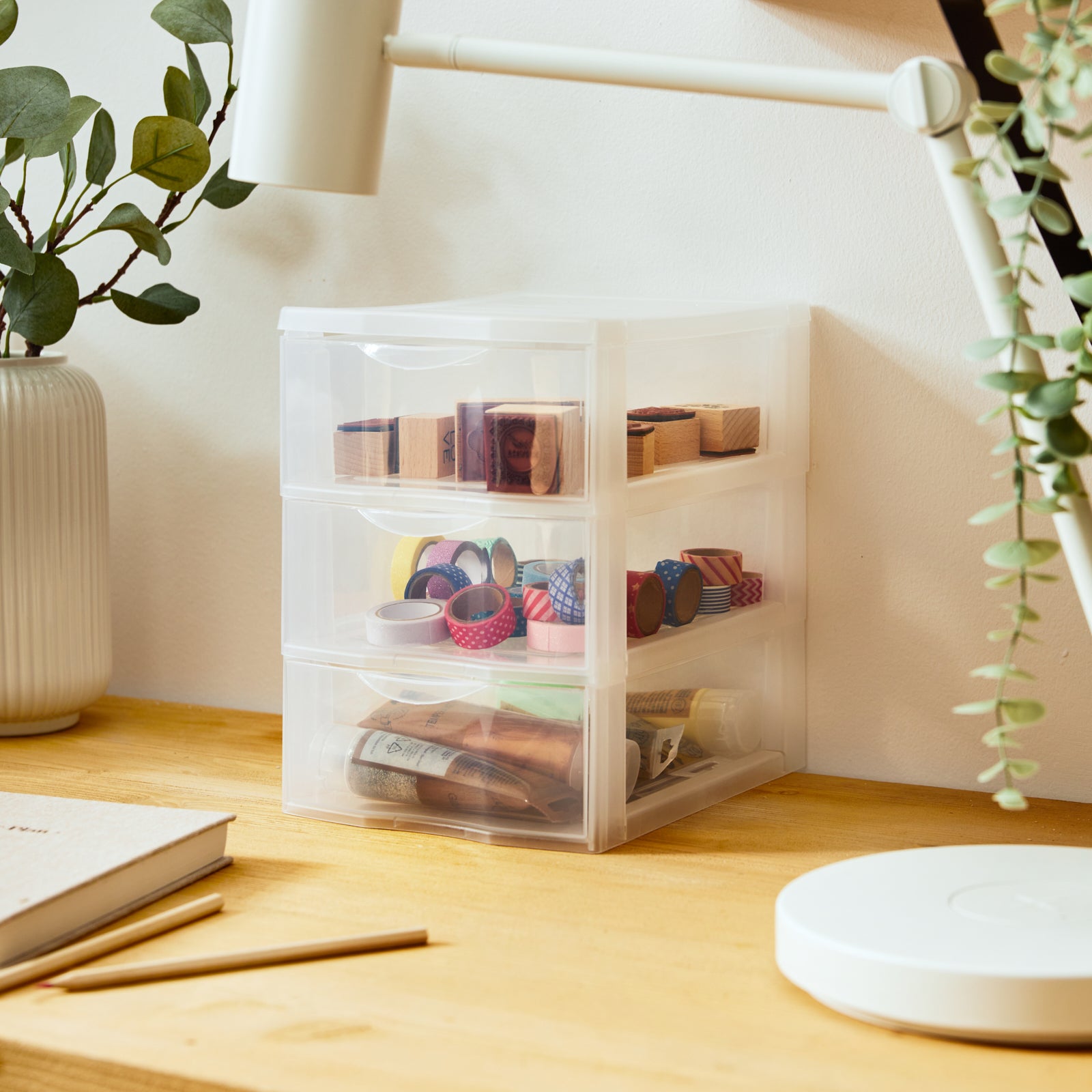 rotho-orgamix-schubladenbox-3-sch-be-din-a5-transparent-stapelbar image 2