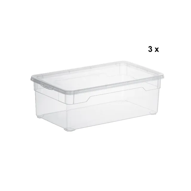 rotho-clear-aufbewahrungsbox-lady-shoe-5-l-3er-set-transparent image 1