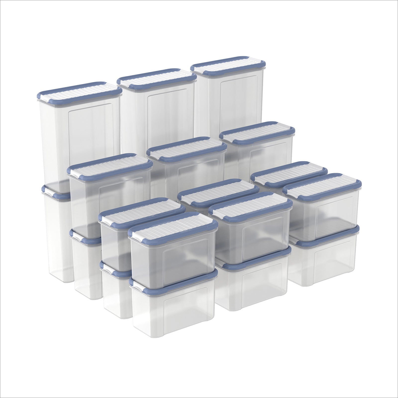 rotho-domino-foodkeeper-vorratsdosen-24tlg-horizon-blue-0-75-1-5l image 1