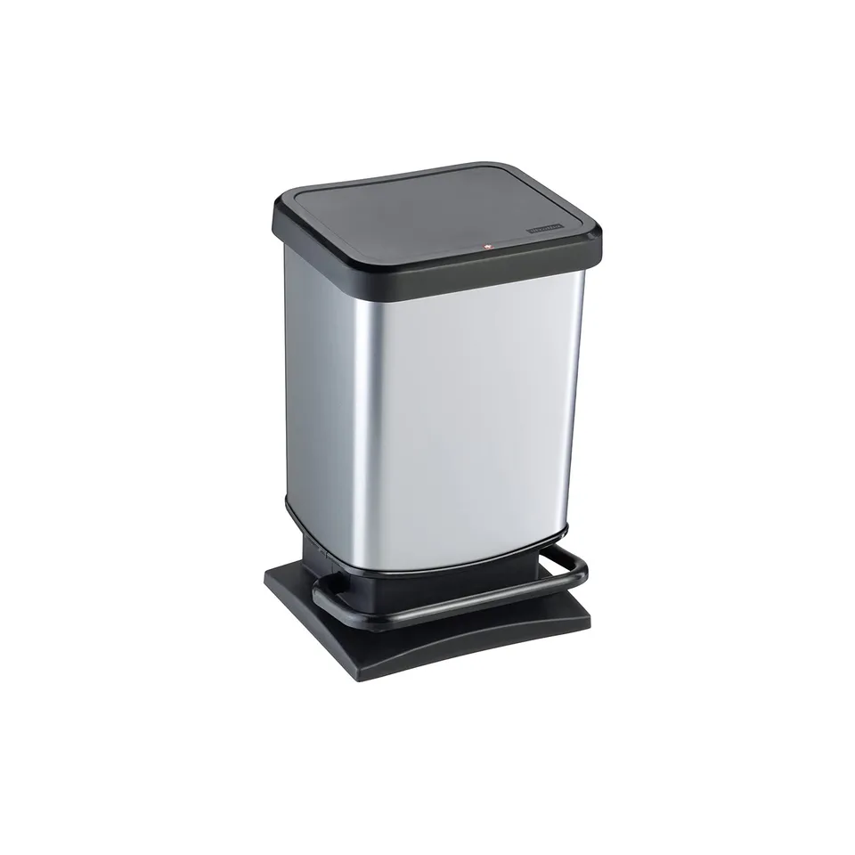 rotho-paso-treteimer-20-l-silber-metallic-mit-pedal image 1