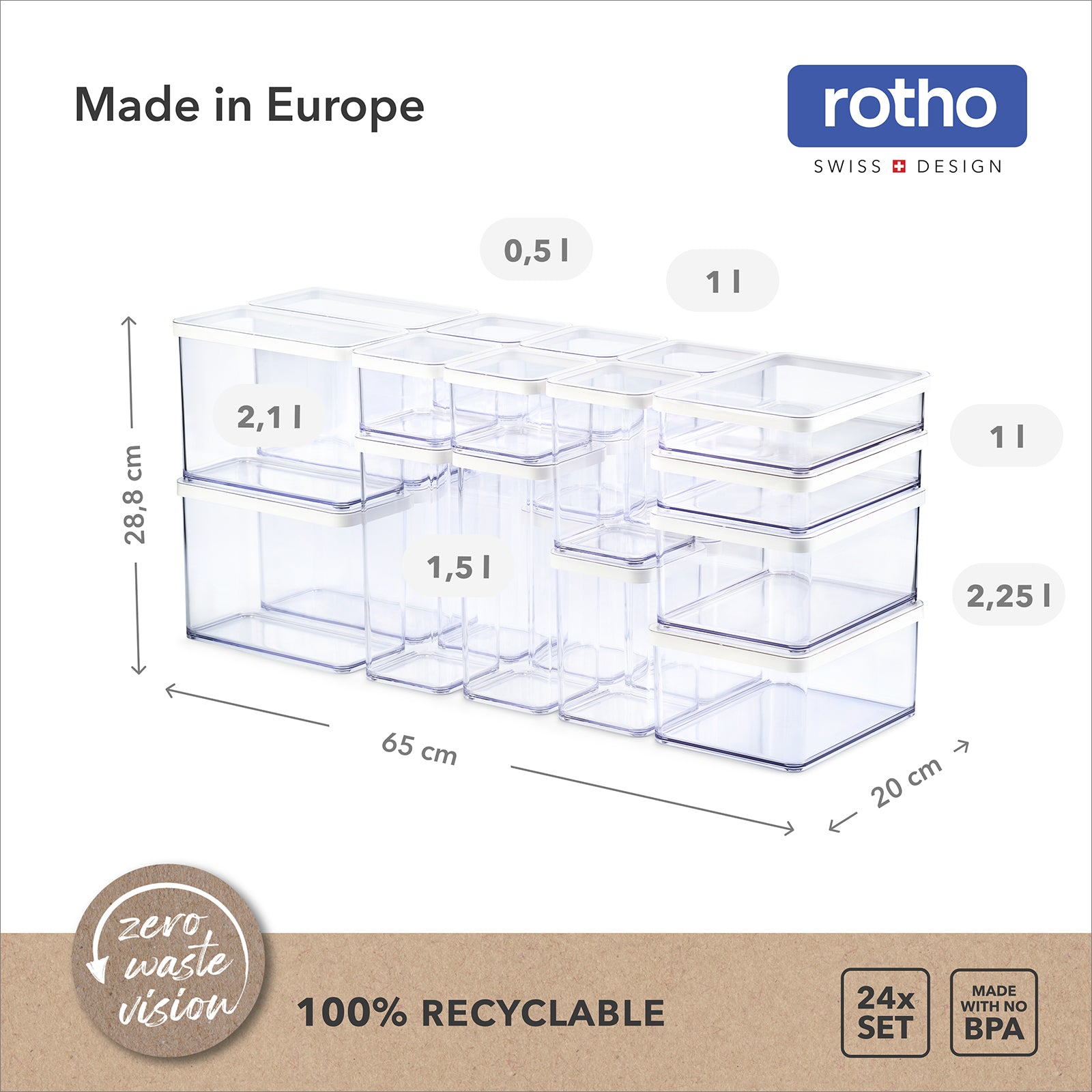rotho-loft-vorratsdosen-24-tlg-transparent-wei-luftdicht image 6