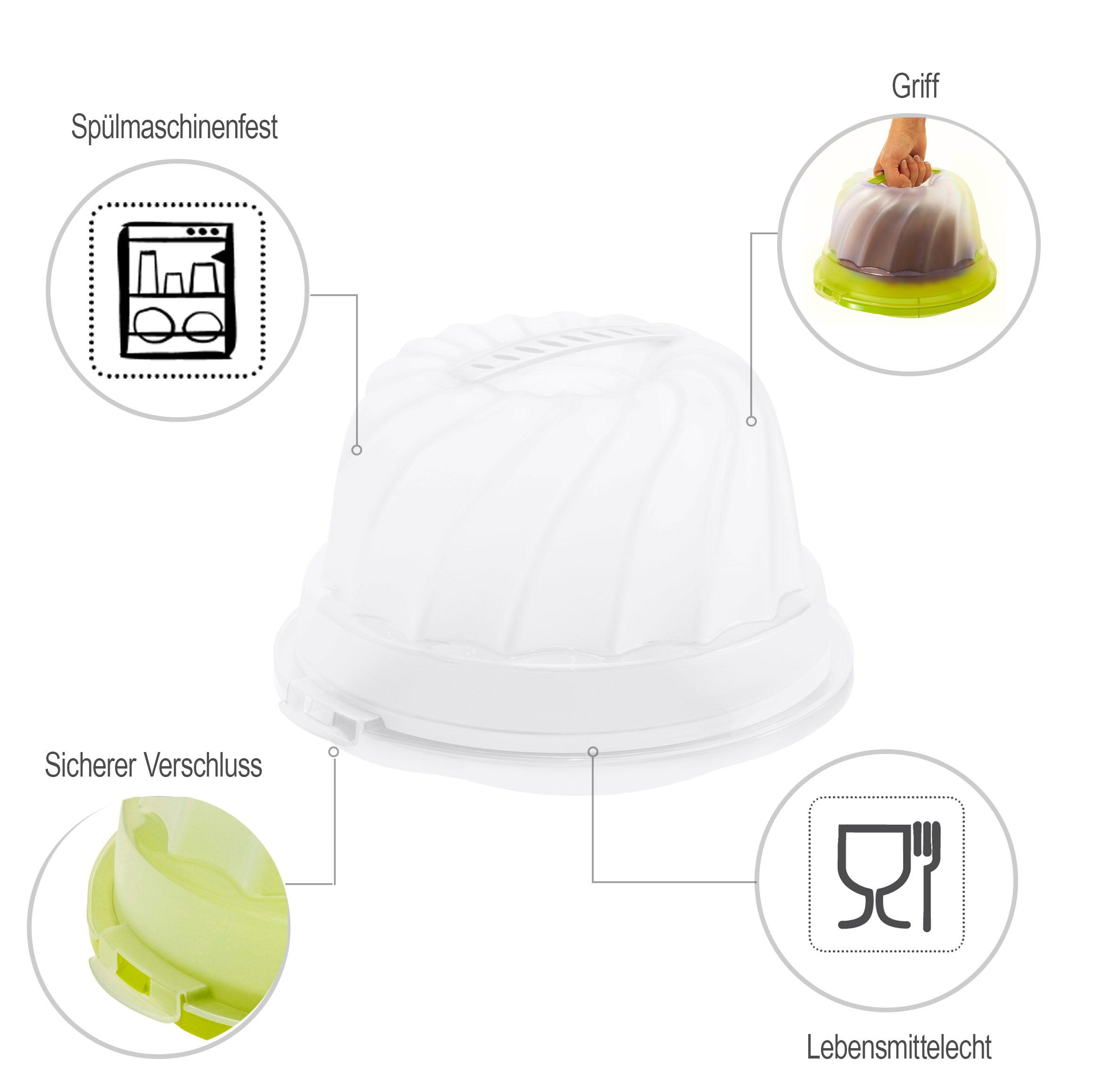 rotho-fresh-kuchenbeh-lter-gugelhupf-wei-mit-tragegriff image 6